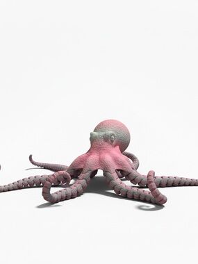 3D Printed Pink Octopus Sculpture Decorative Figurine